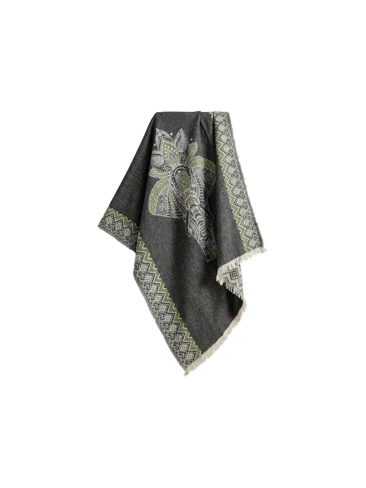 Green-Black Elephant Kimono