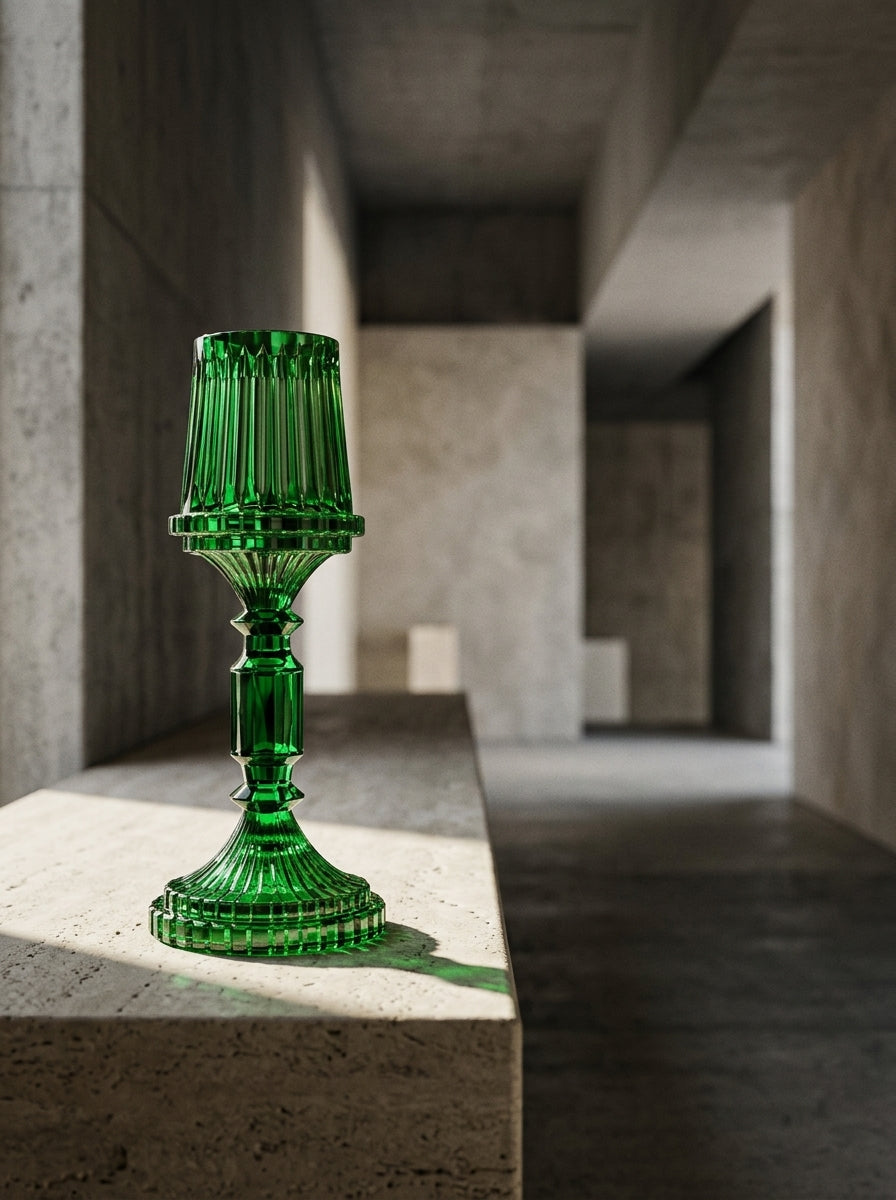 Yeşil Kristal Şamdan - 36 CM