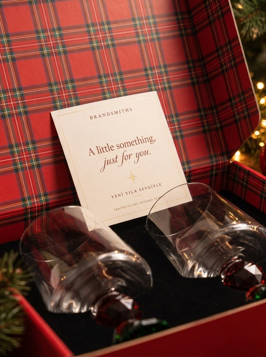 Christmas Classics – Ruby Emerald Lumi İkili Kristal Bardak Seti