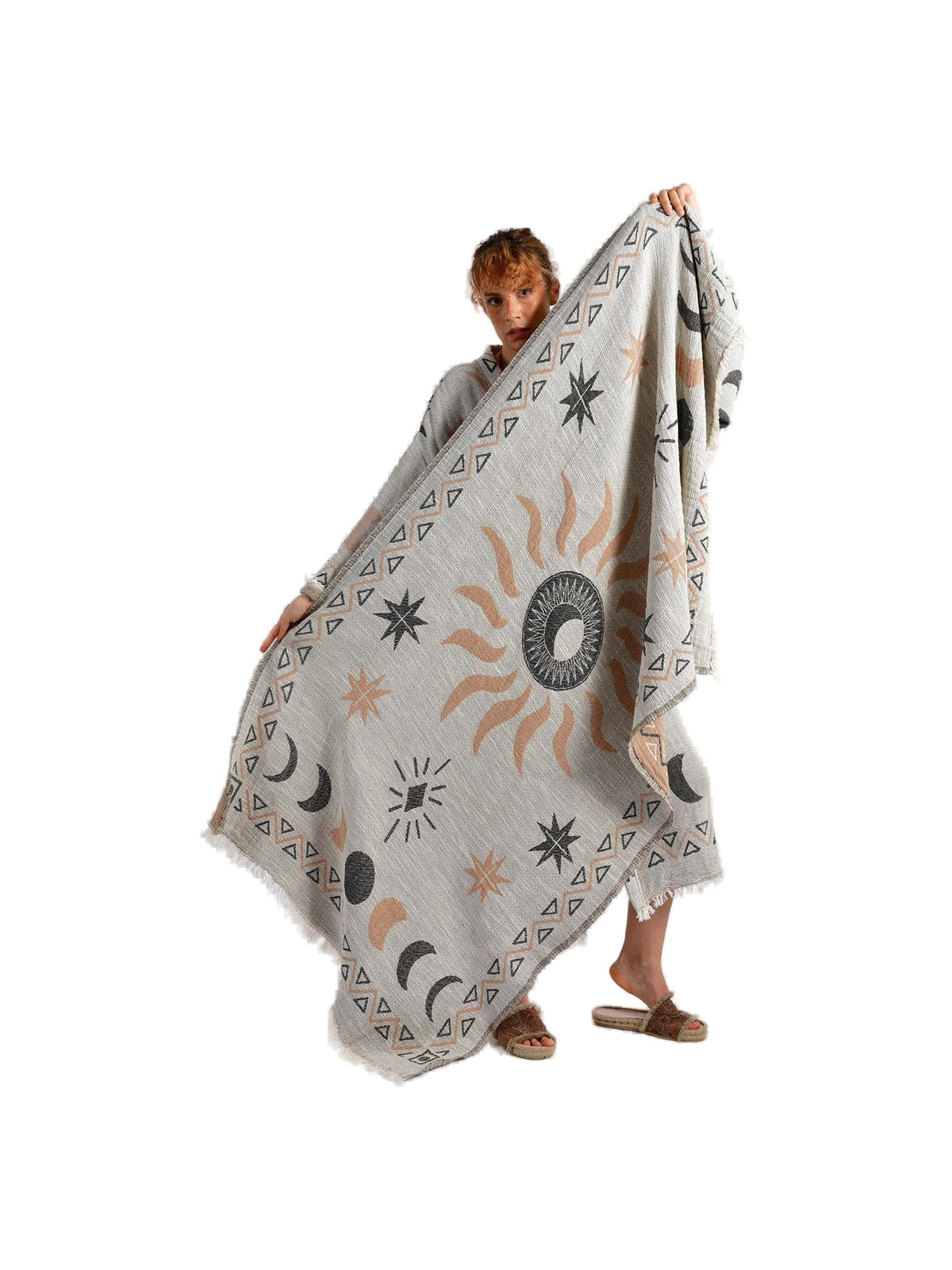 Grey- Brown Sun Kimono & Pestemal Seti