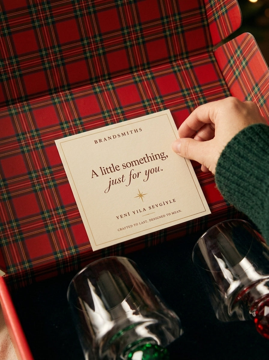 Christmas Classics – Ruby & Emerald Lumi İkili Kristal Bardak Seti