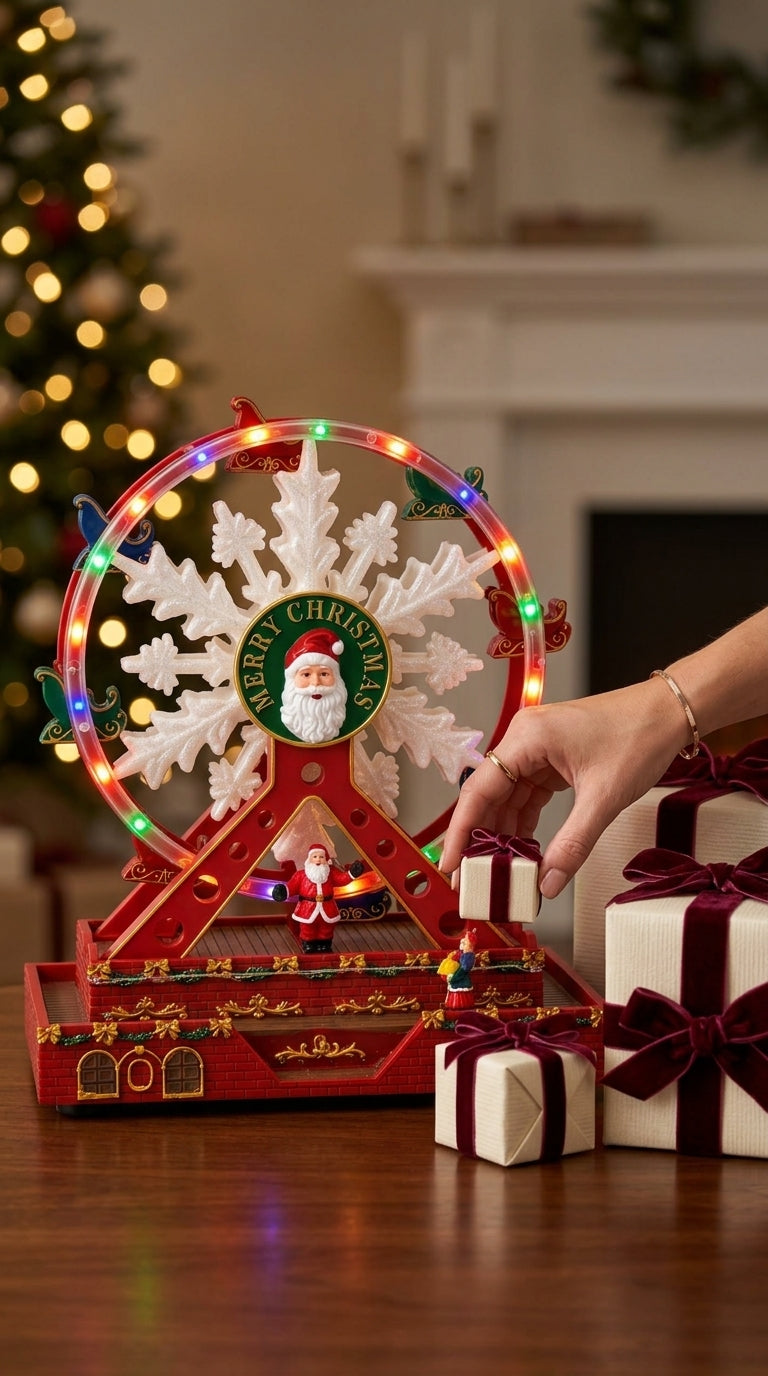 Merry Christmas Ferris Wheel Işıklı &Hareketli Yılbaşı Dönme Dolabı