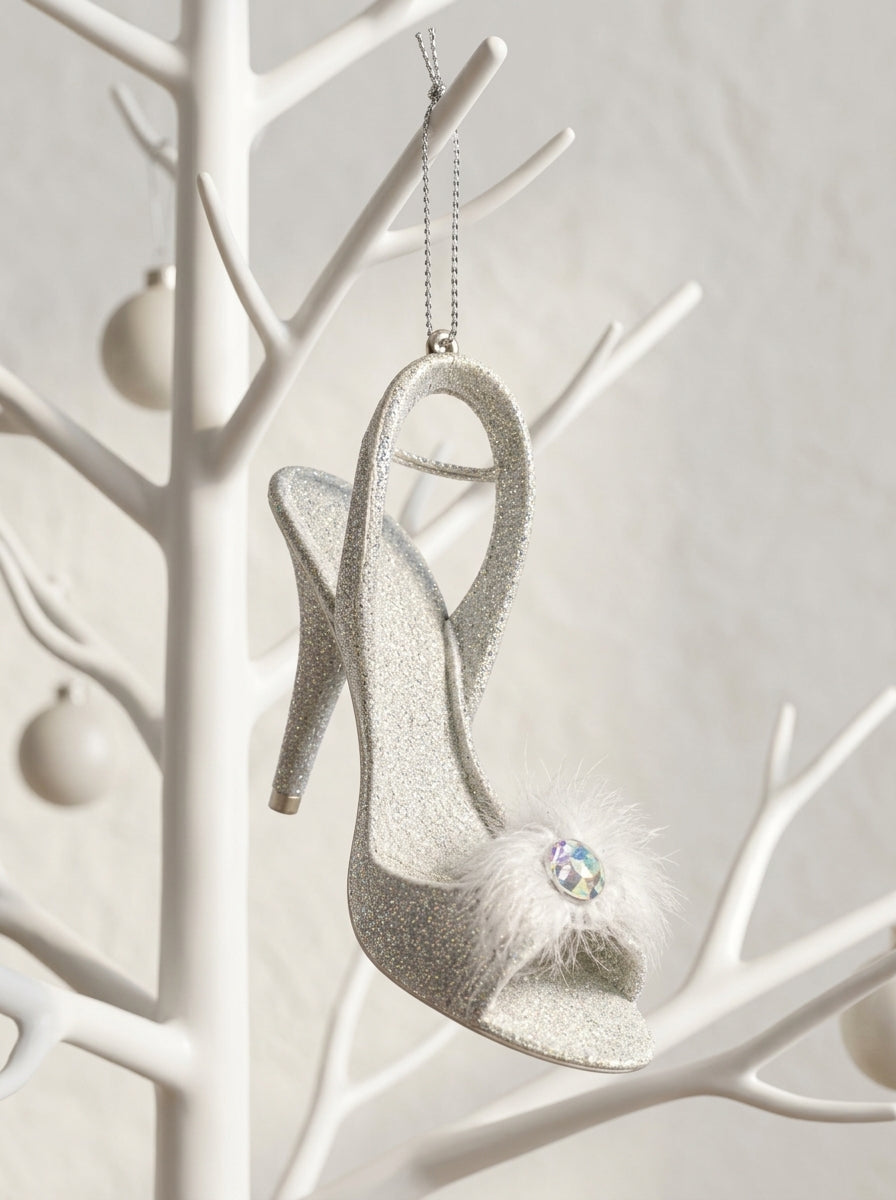 Crystal Cinderella Silver Stiletto Yılbaşı Ağacı Süsü