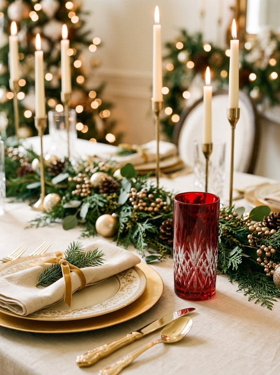 Astor Christmas Ruby Kristal Su Bardağı