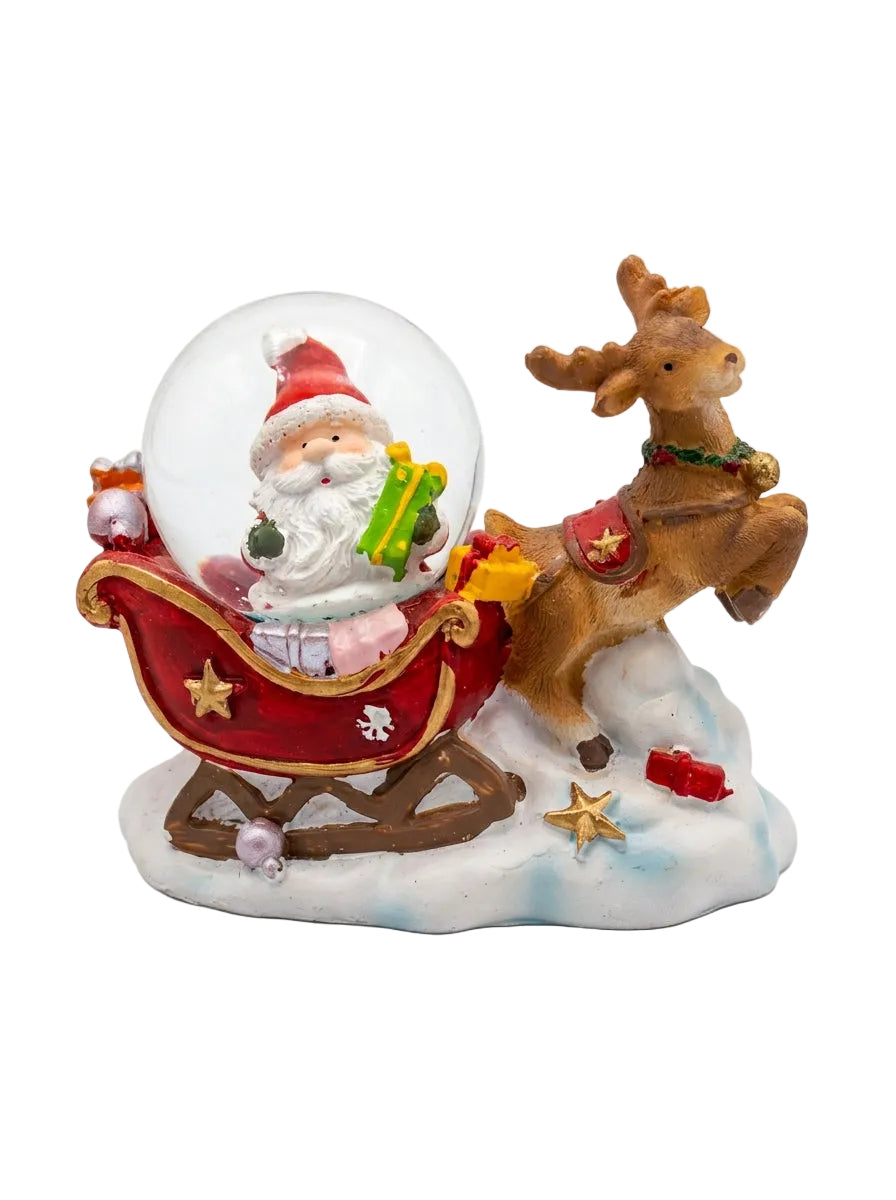 LED Işıklı Noel Baba Kızaklı Kar Küresi