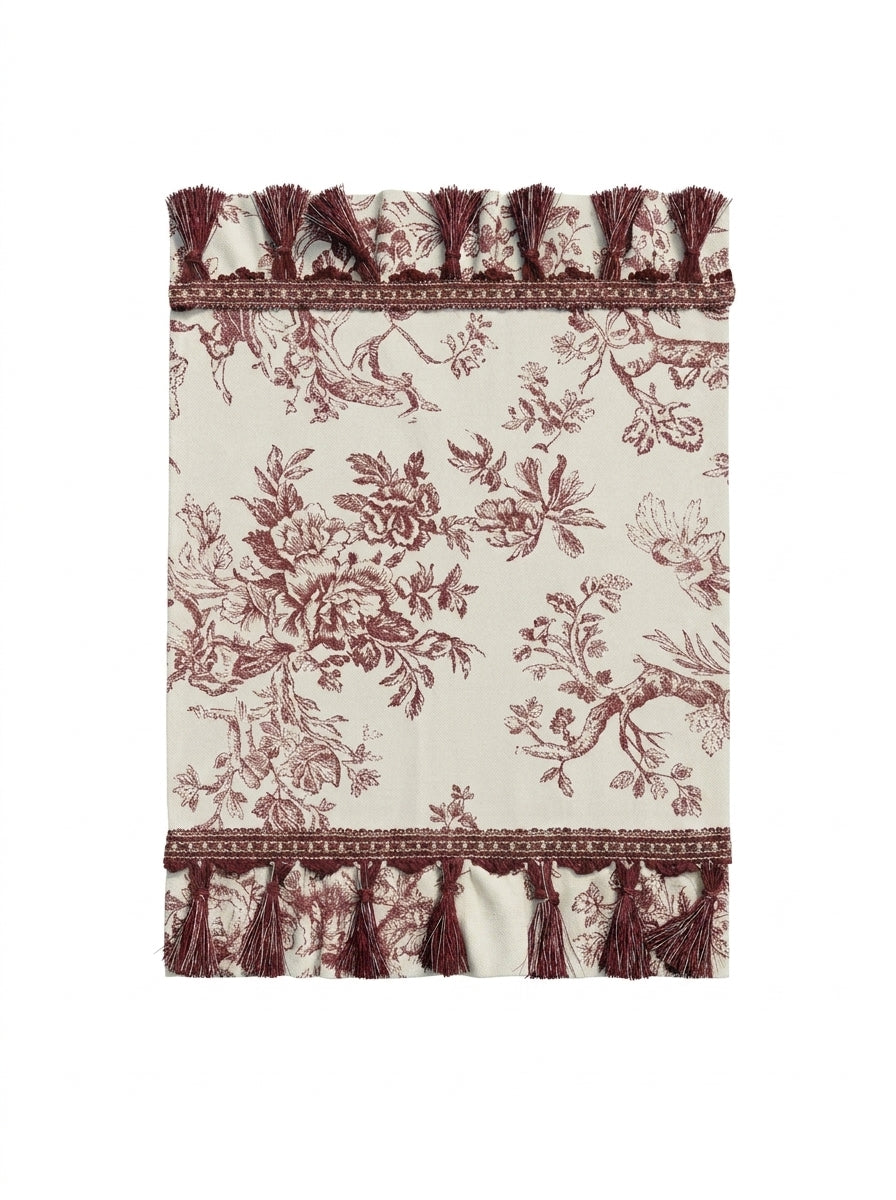 Toilea Burgundy Ruffle Amerikan Servis