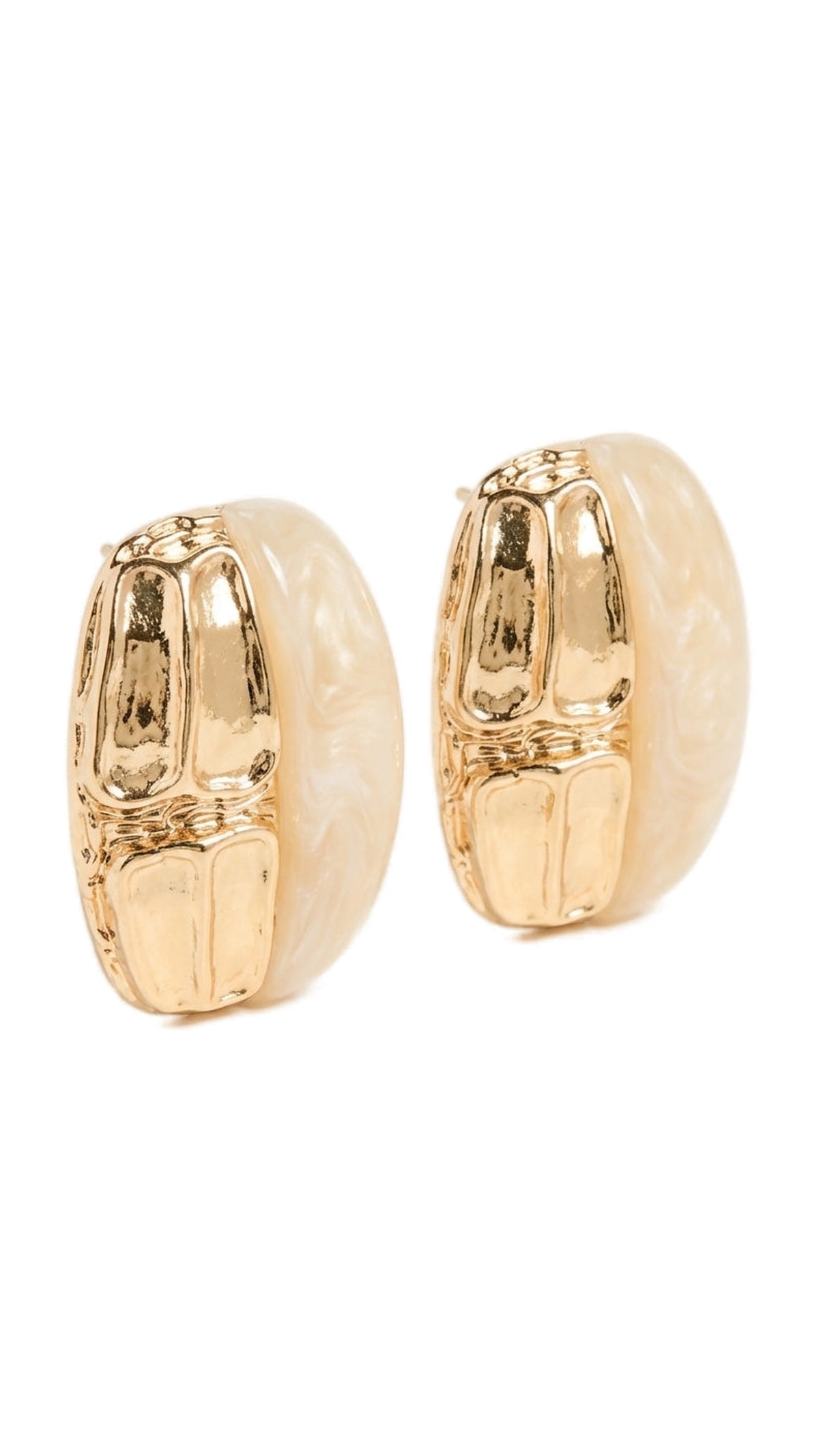 Ivory & Gold Double Earrings