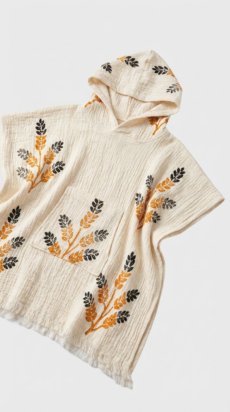 Kids Golden Wheat Poncho