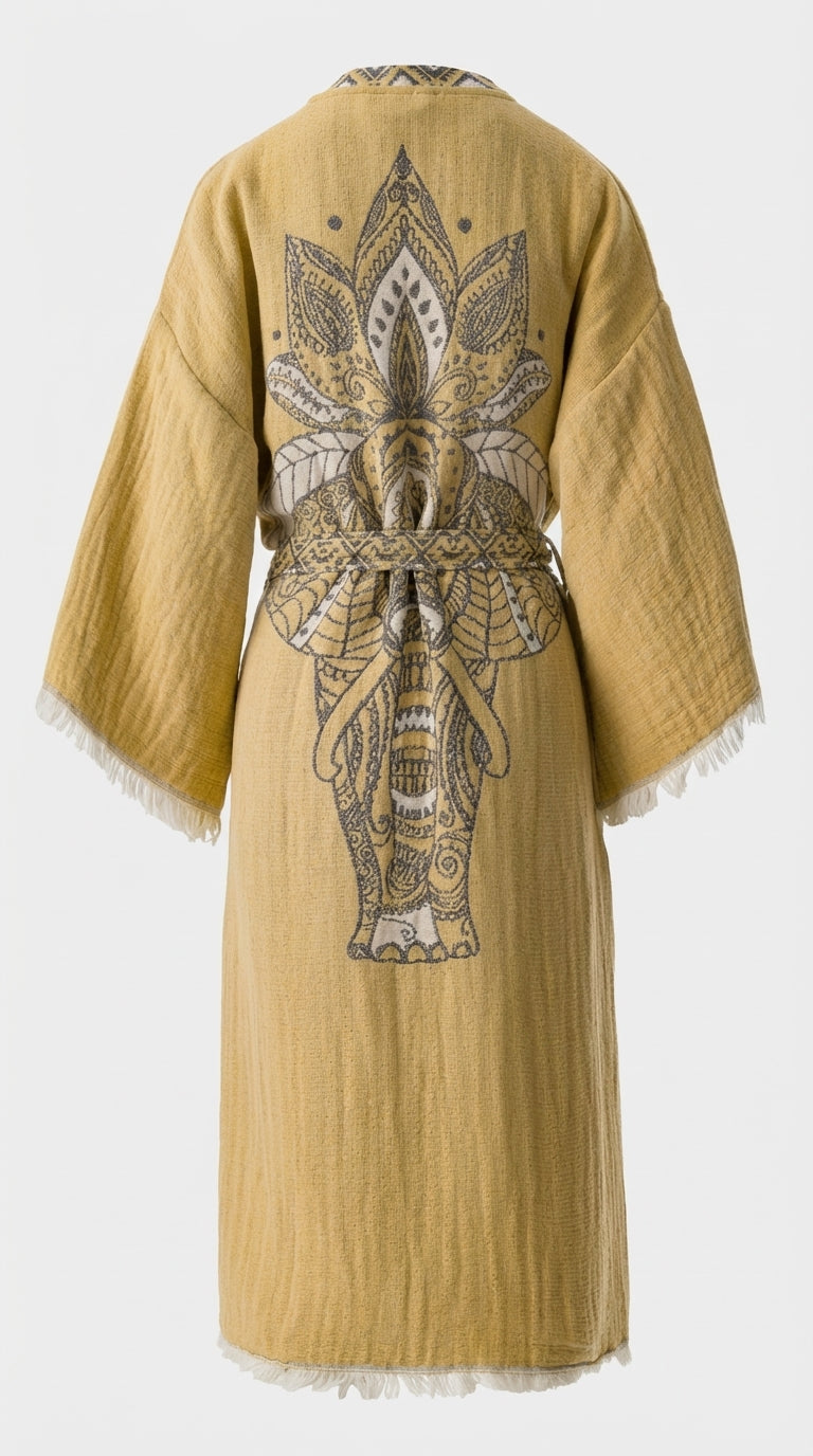 Yellow Elephant Kimono