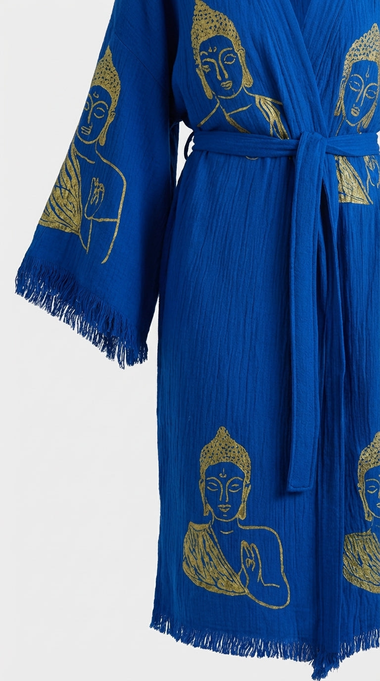 Blue Serenity Buddha Kimono