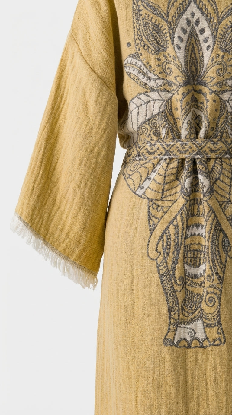 Yellow Elephant Kimono