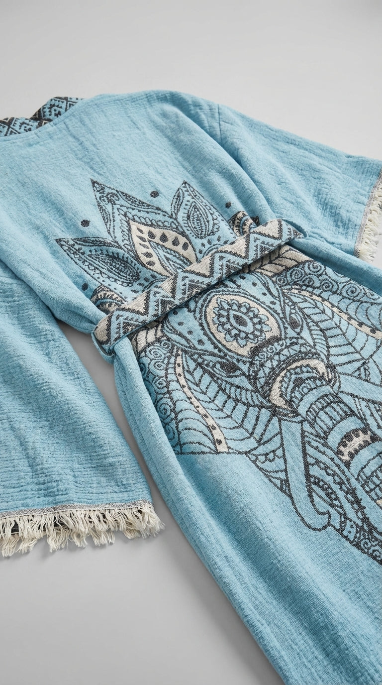 Blue Elephant Kimono