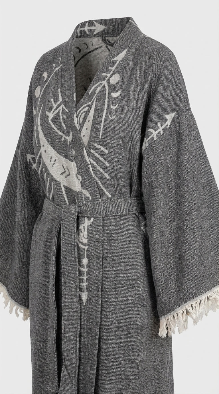 Anthracite Crescent Eye Kimono
