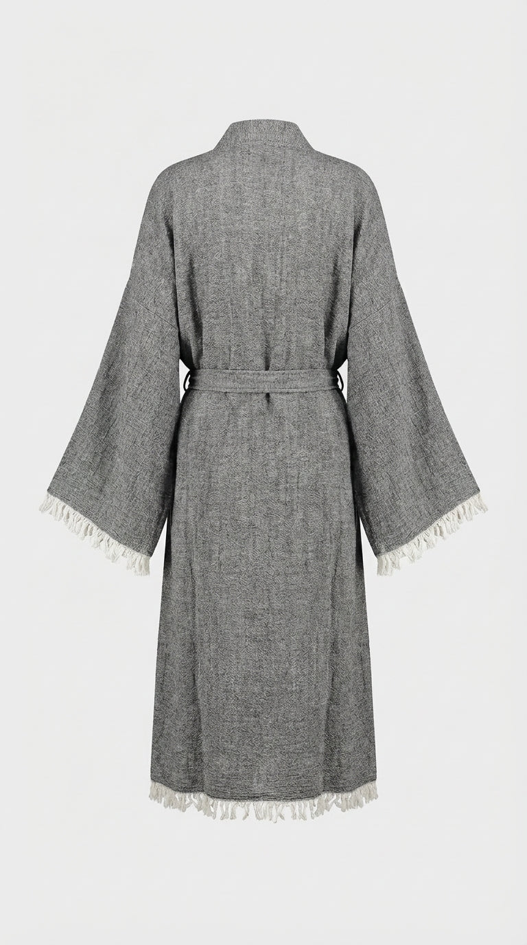 Grey Slit Kimono