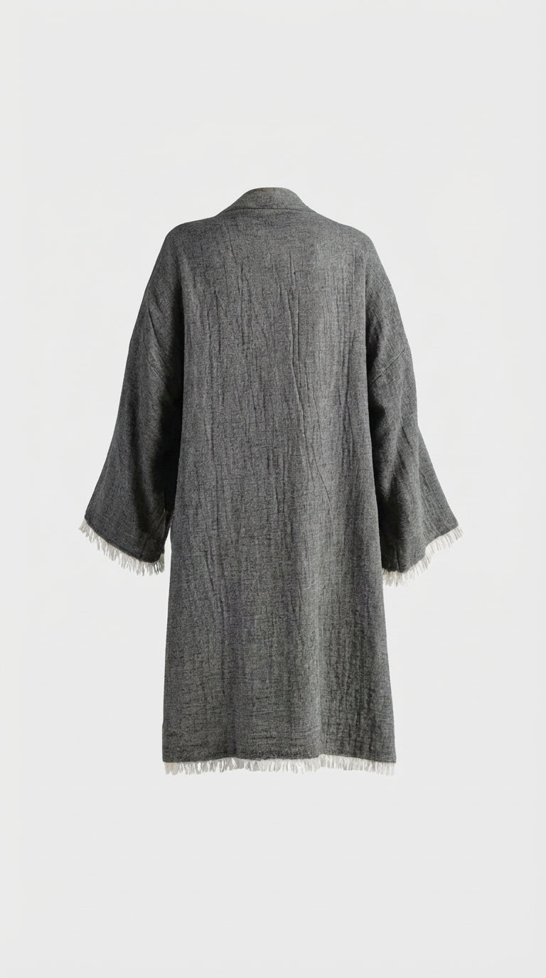 Grey Slit Kimono