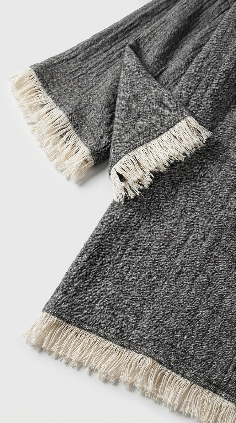 Grey Slit Kimono