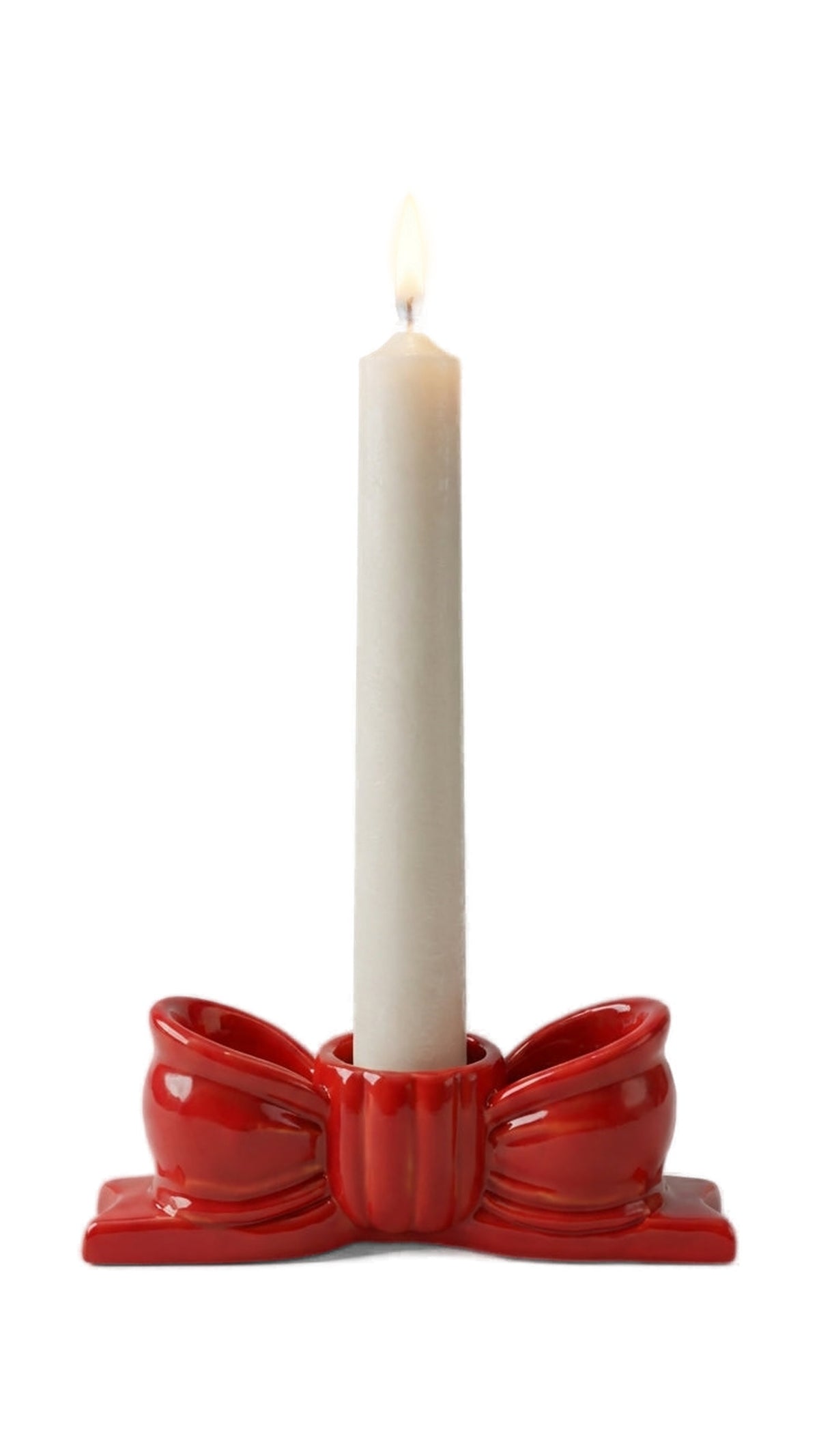 Red Ribbon Candlestick Candle Holder