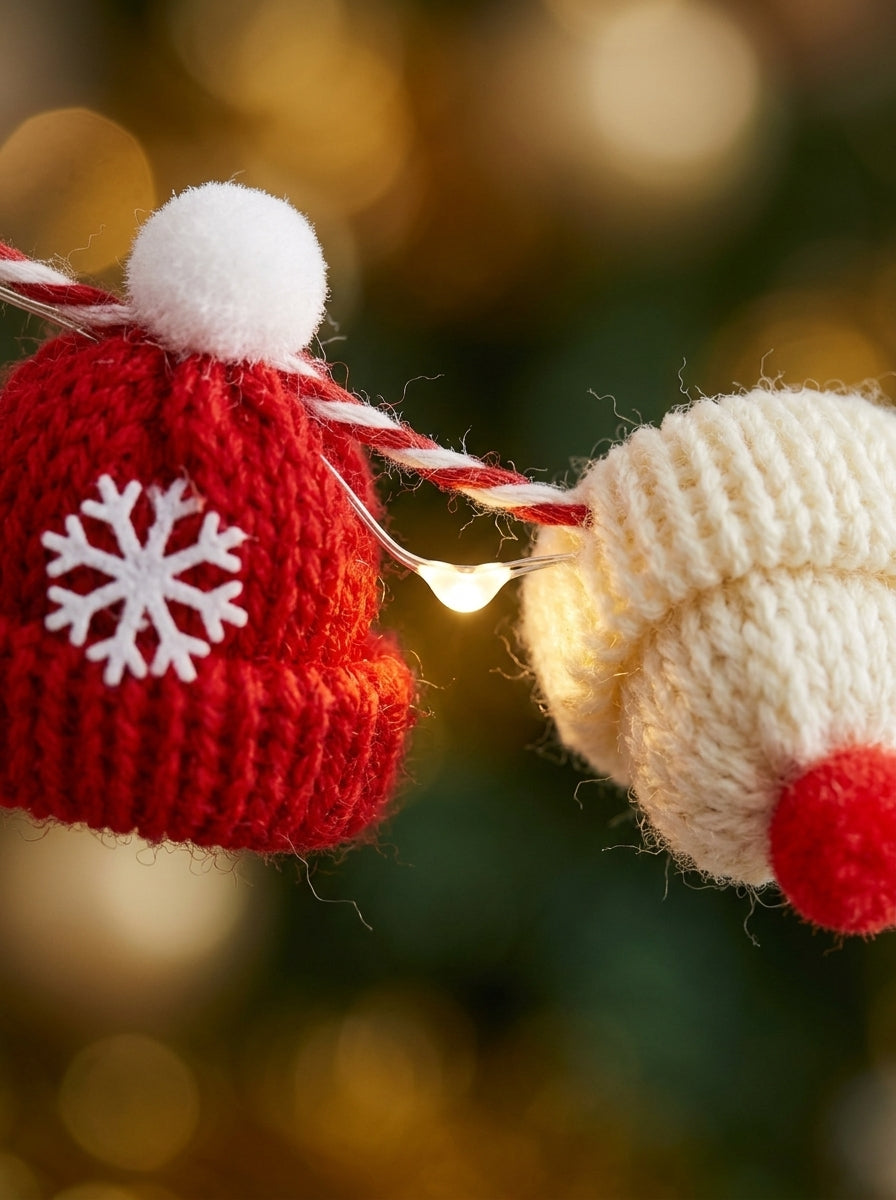 Cozy Christmas 20 LED Örgü Şapkalı Dekoratif Işık Zinciri