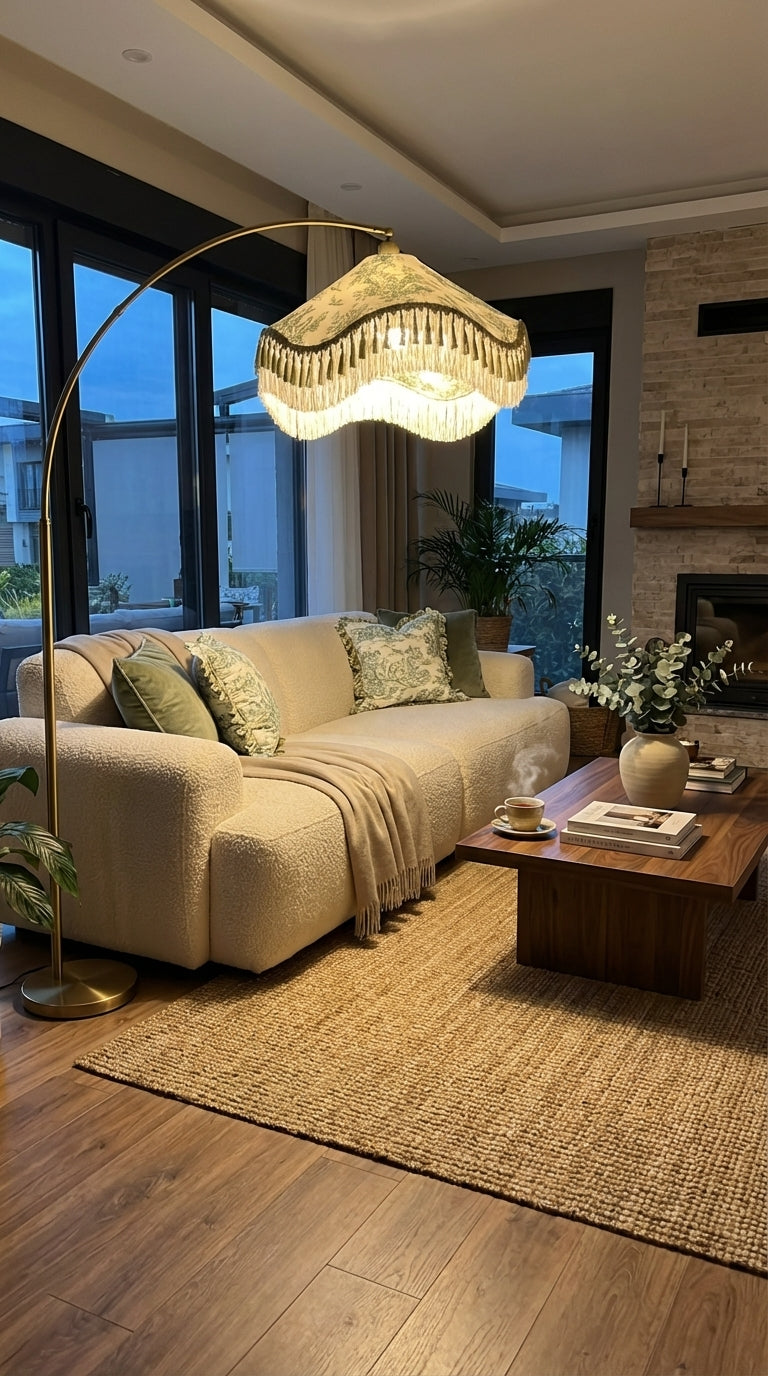 مصباح أرضي بورغندي من Toile