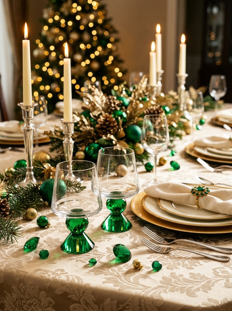Christmas Classics – Emerald Emerald Lumi İkili Kristal Bardak Seti