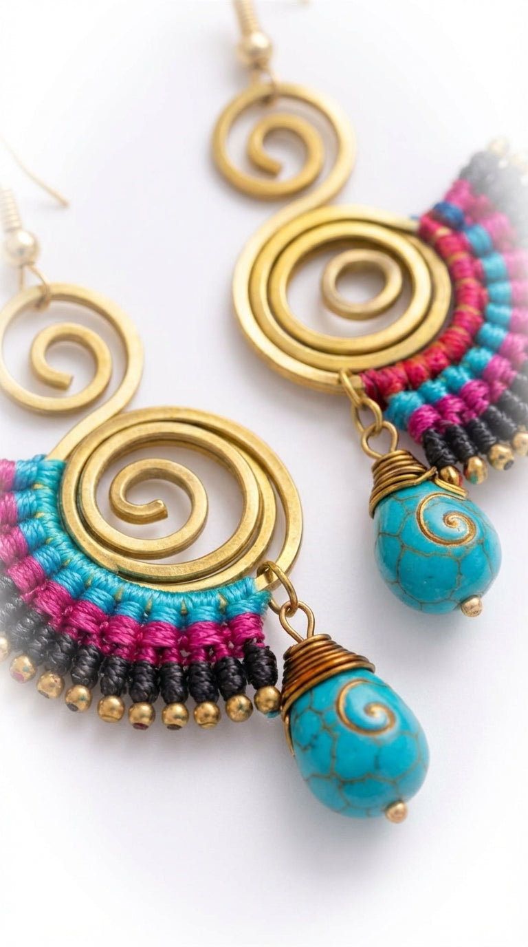 Nomad Arc Crimson Earrings
