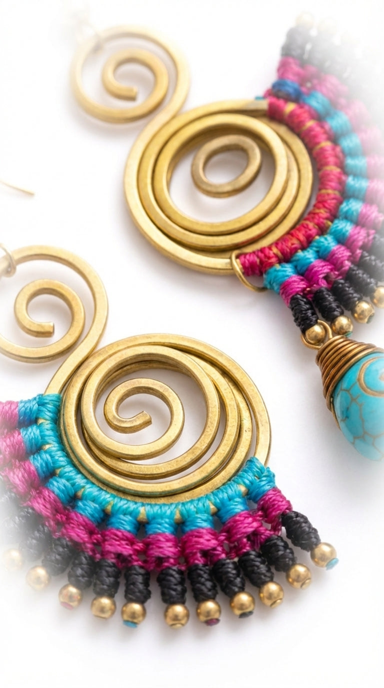 Nomad Arc Crimson Earrings