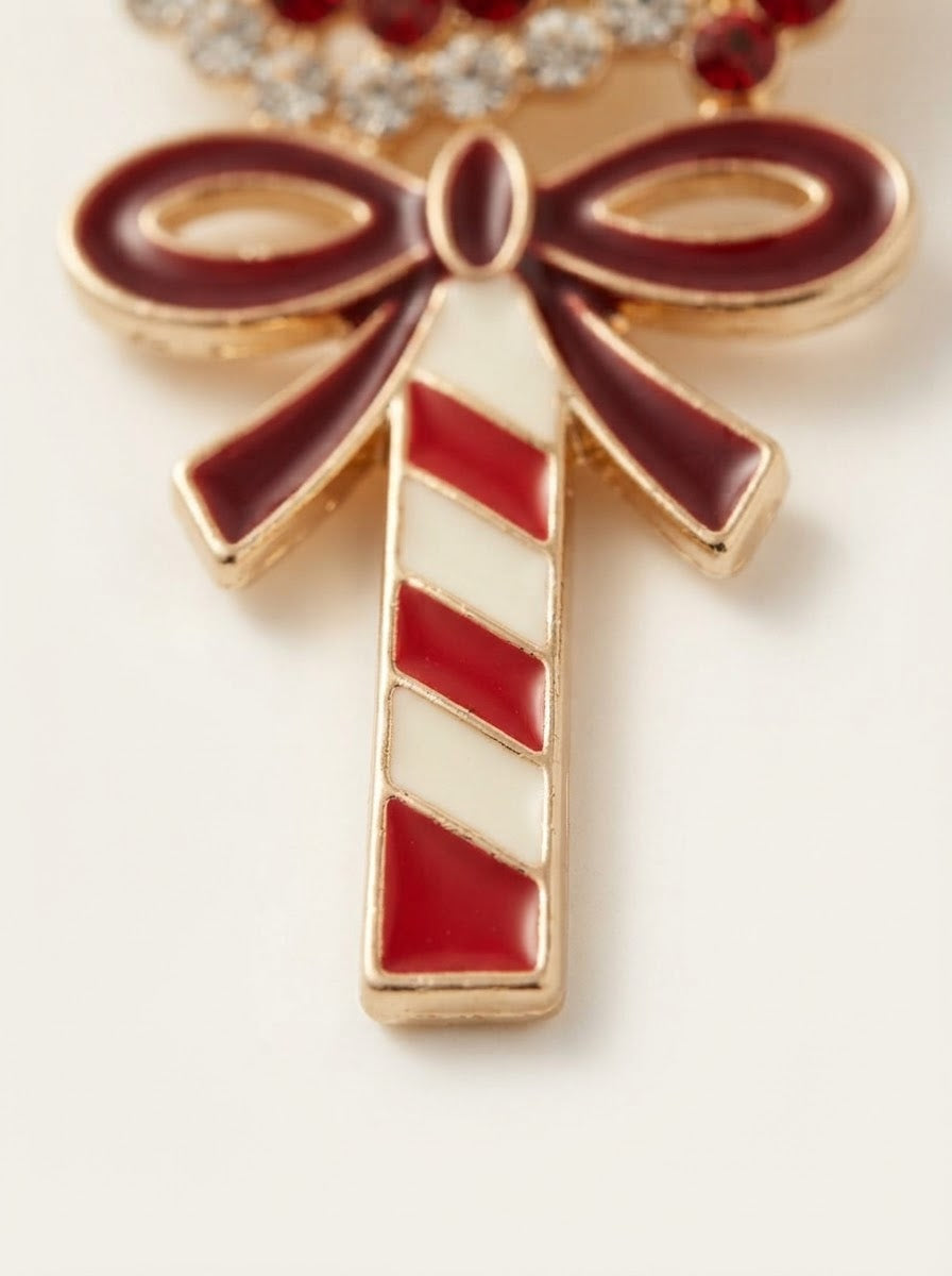Candy Swirl Crystal Christmas Küpe