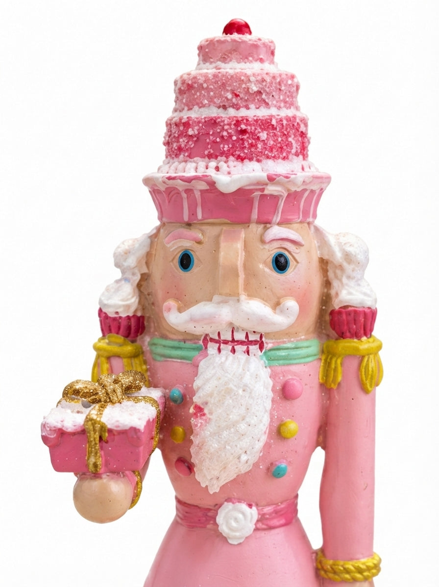 Pink Candy Nutcracker Dekoratif Fındıkkıran Figür - 18 CM