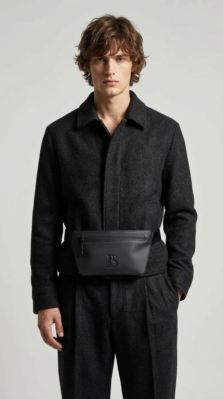 Onyx (Black) Slant Waist Bag