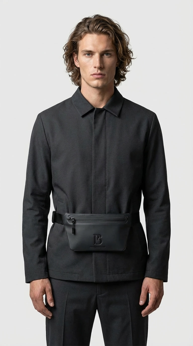 Onyx (Black) Slant Waist Bag