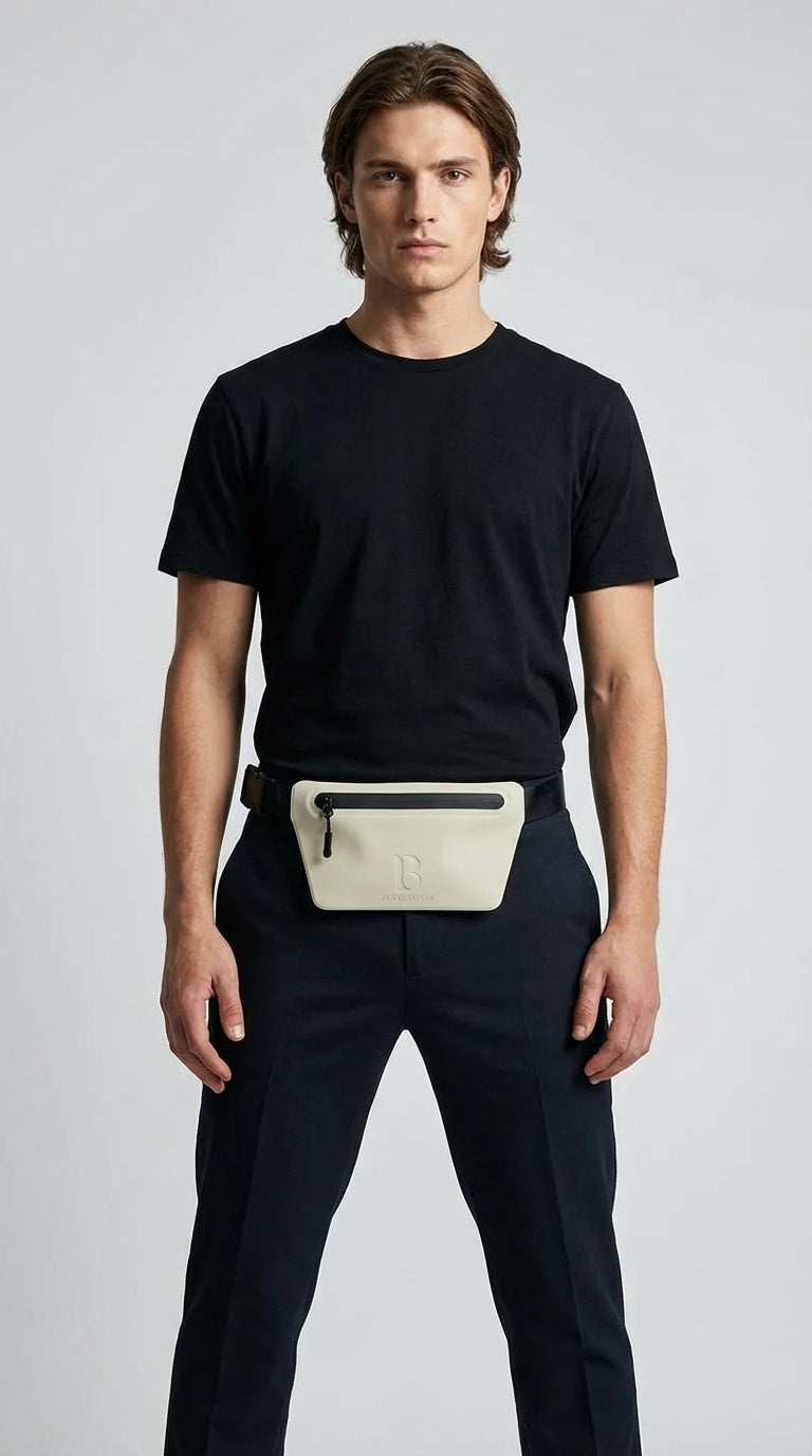 Sand Beige Slant Waist Bag
