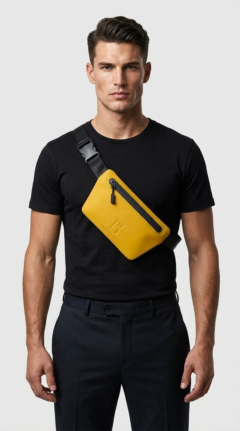 Mustard Slant Waist Bag
