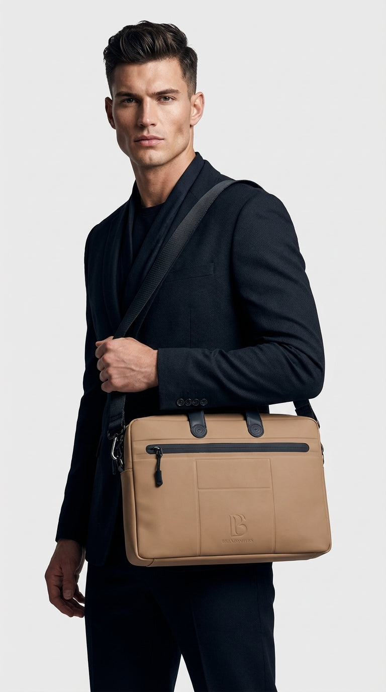 Camel Hair Align Laptop Bag