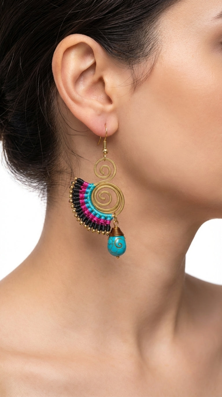 Nomad Arc Crimson Earrings