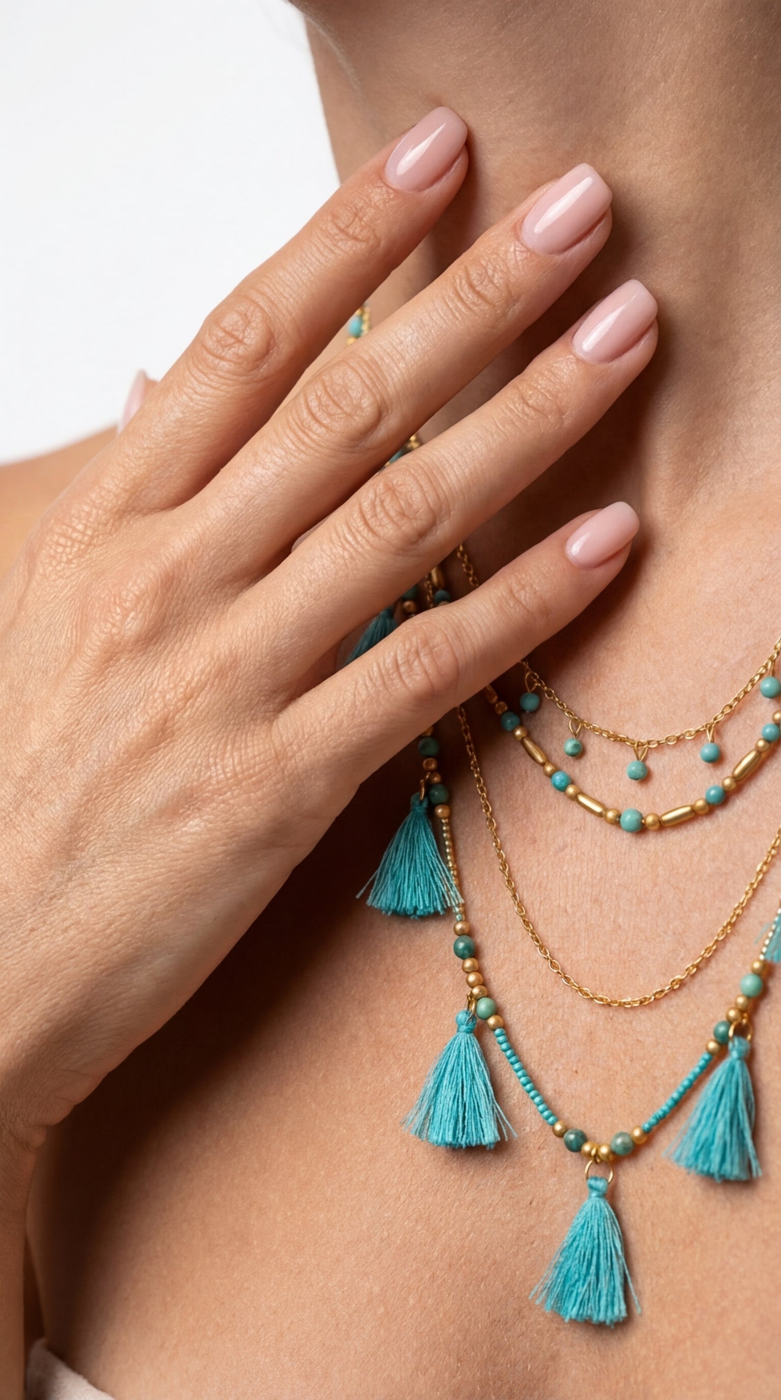 Azure Ethnic Necklace - Blue