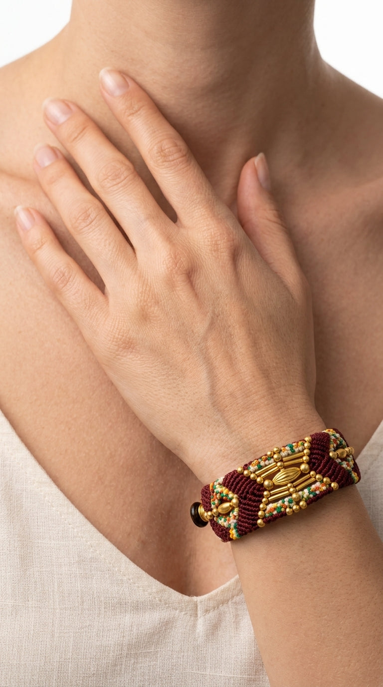 Nomad Relic Bracelet – Burgundy