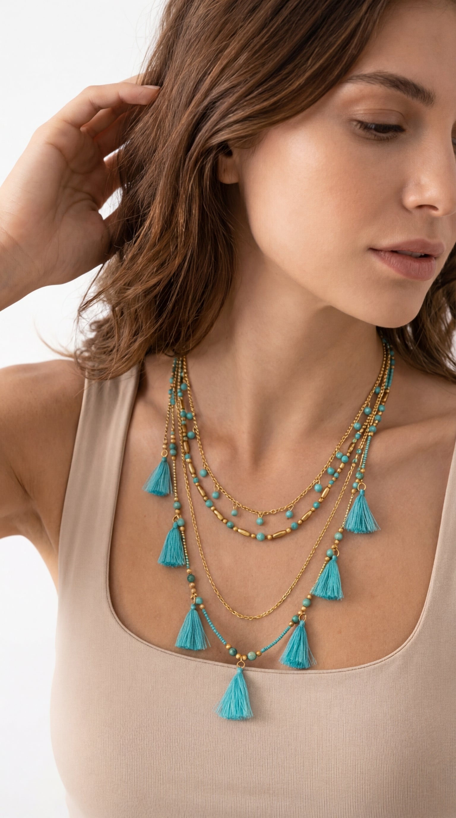 Azure Ethnic Necklace - Blue