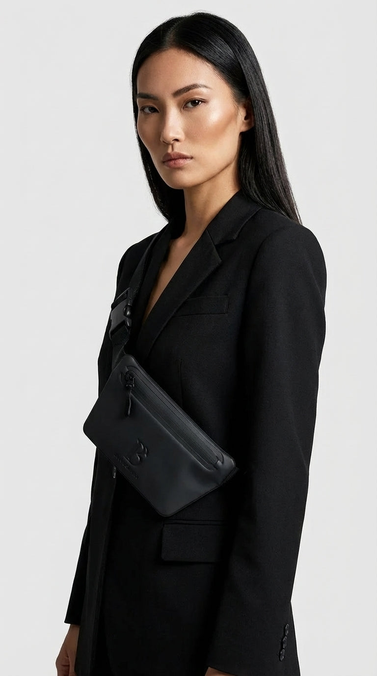 Onyx (Black) Slant Waist Bag