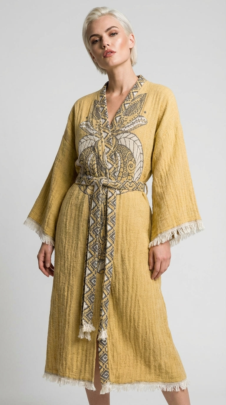 Yellow Elephant Kimono