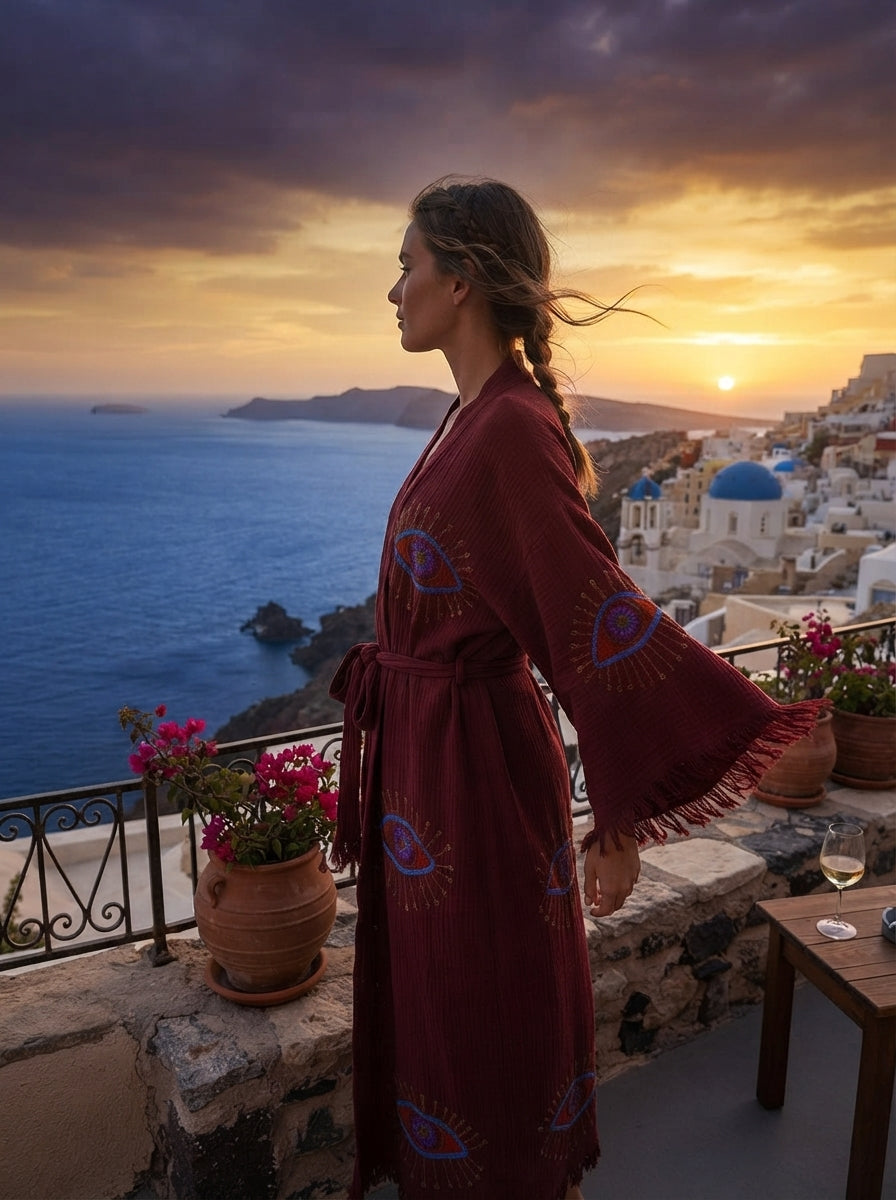 Burgundy VisionGuard Kimono