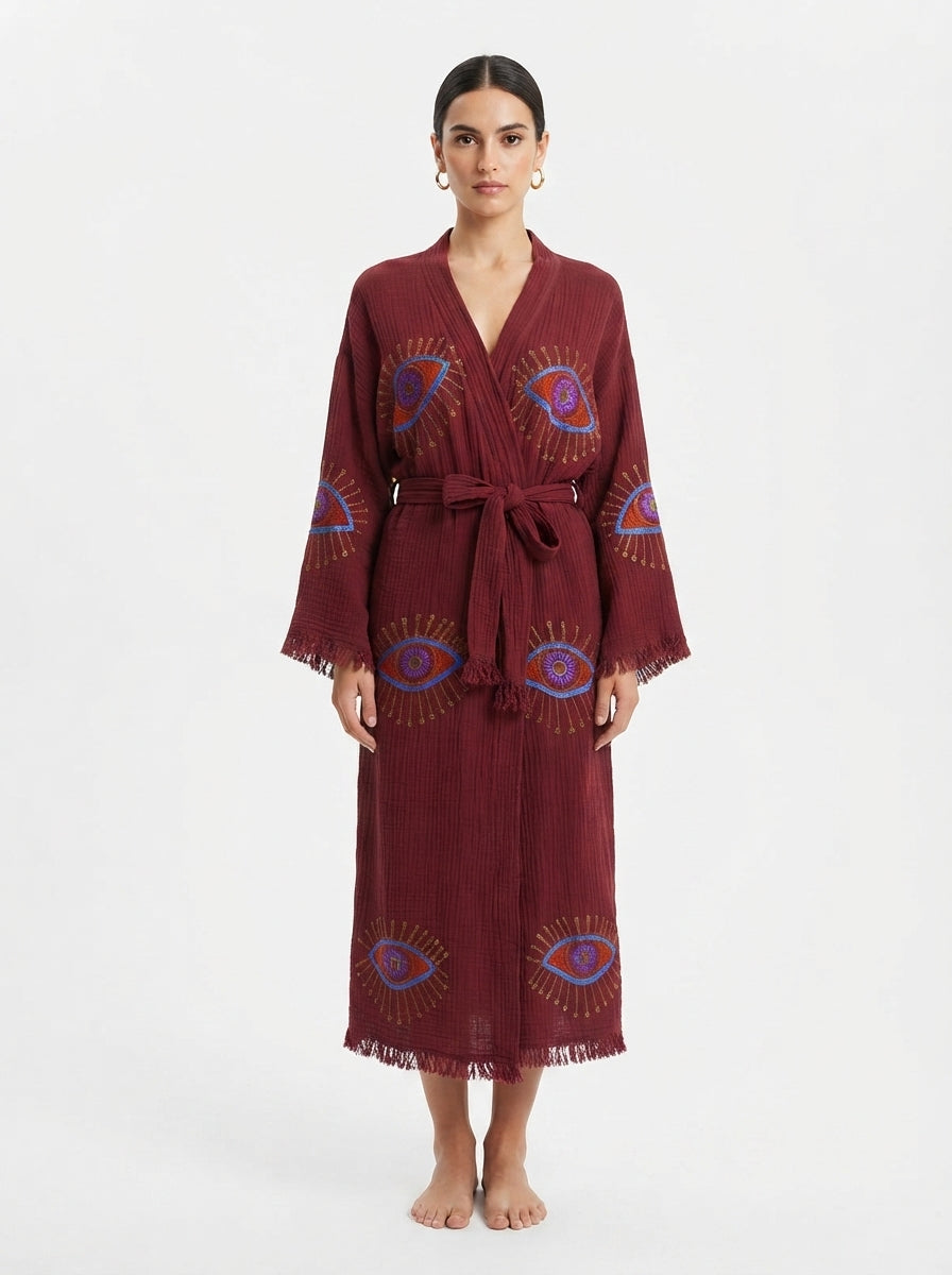 Burgundy VisionGuard Kimono