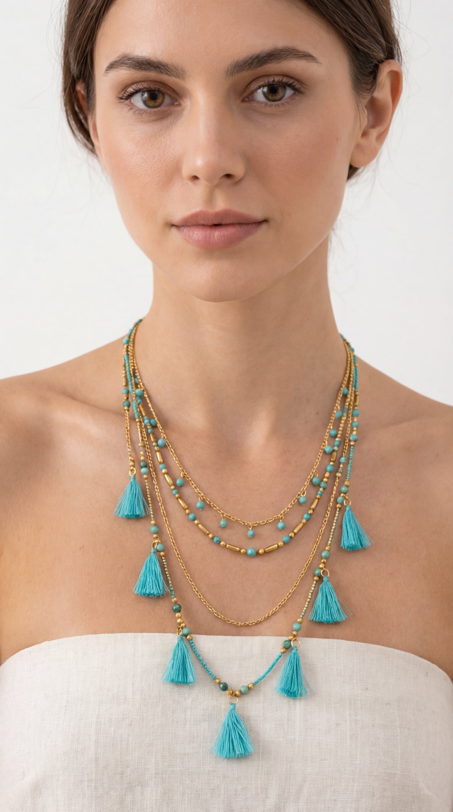 Azure Ethnic Necklace - Blue