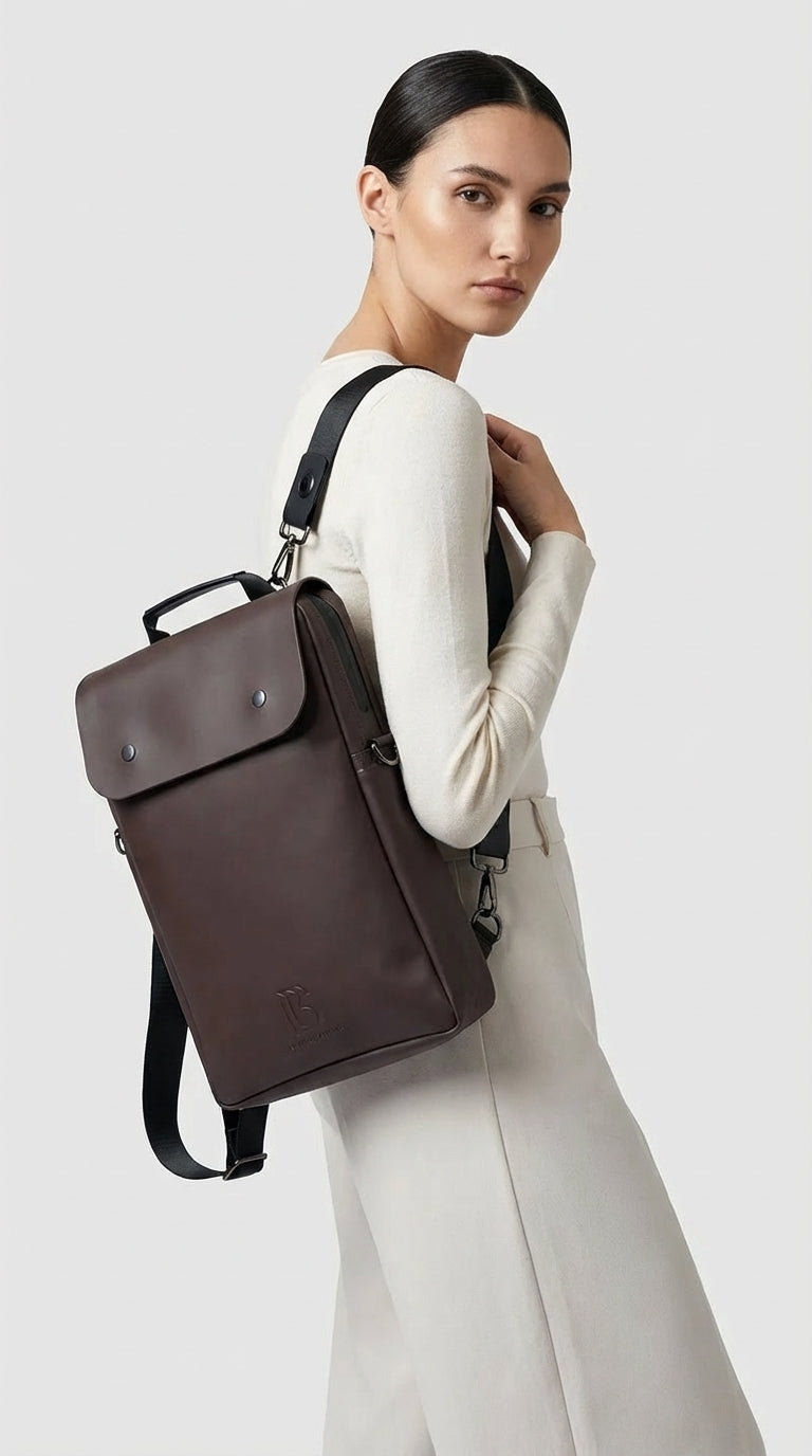 Mocha (Brown) Structured Backpack
