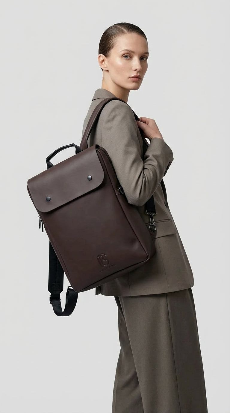 Mocha (Brown) Structured Backpack