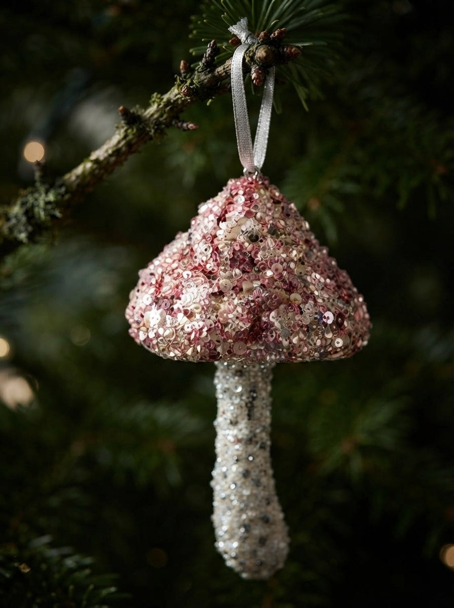 Crystal Forest Mushroom Kristal İşlemeli Yılbaşı Ağaç Süsü
