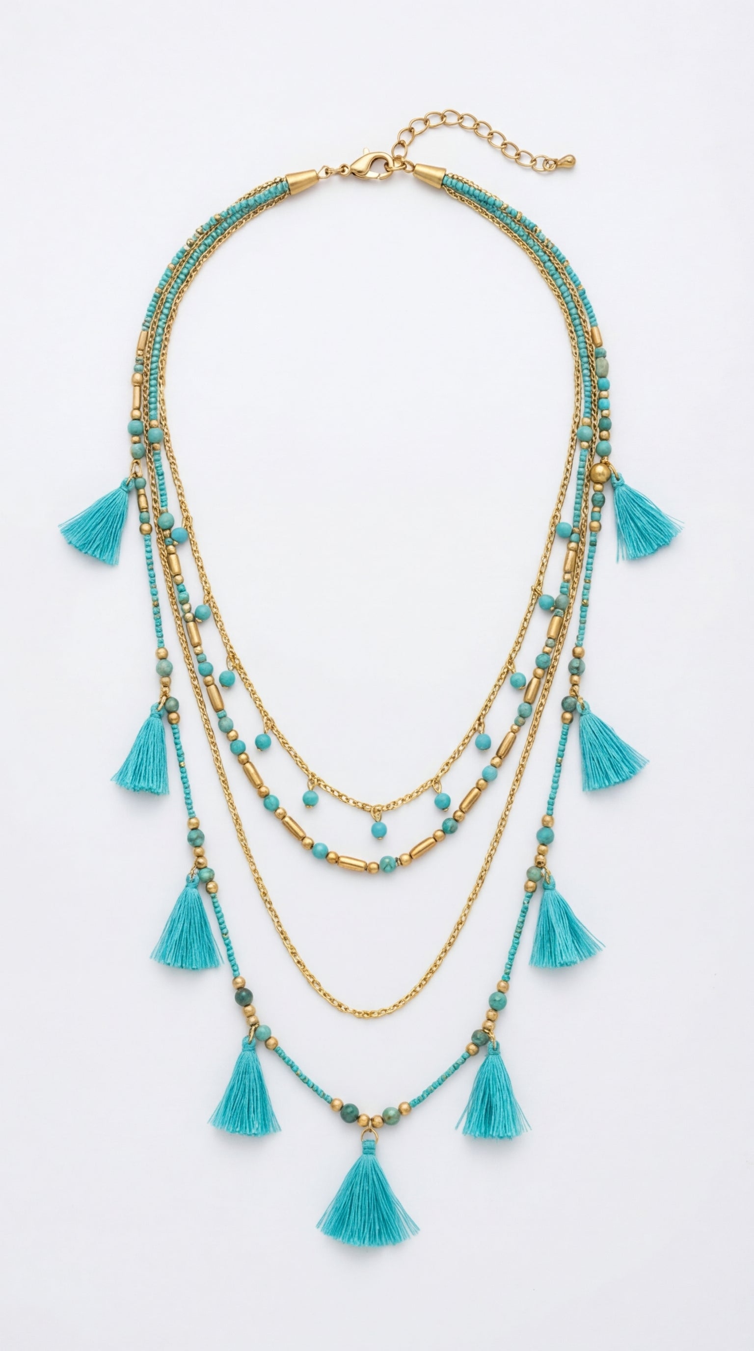 Azure Ethnic Necklace - Blue