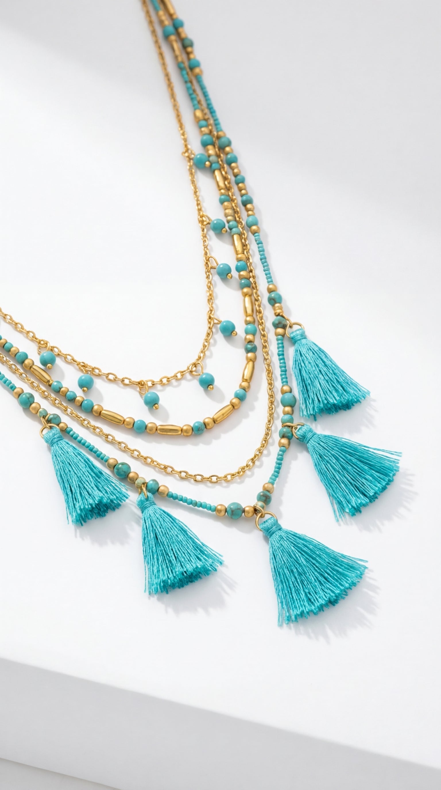 Azure Ethnic Necklace - Blue