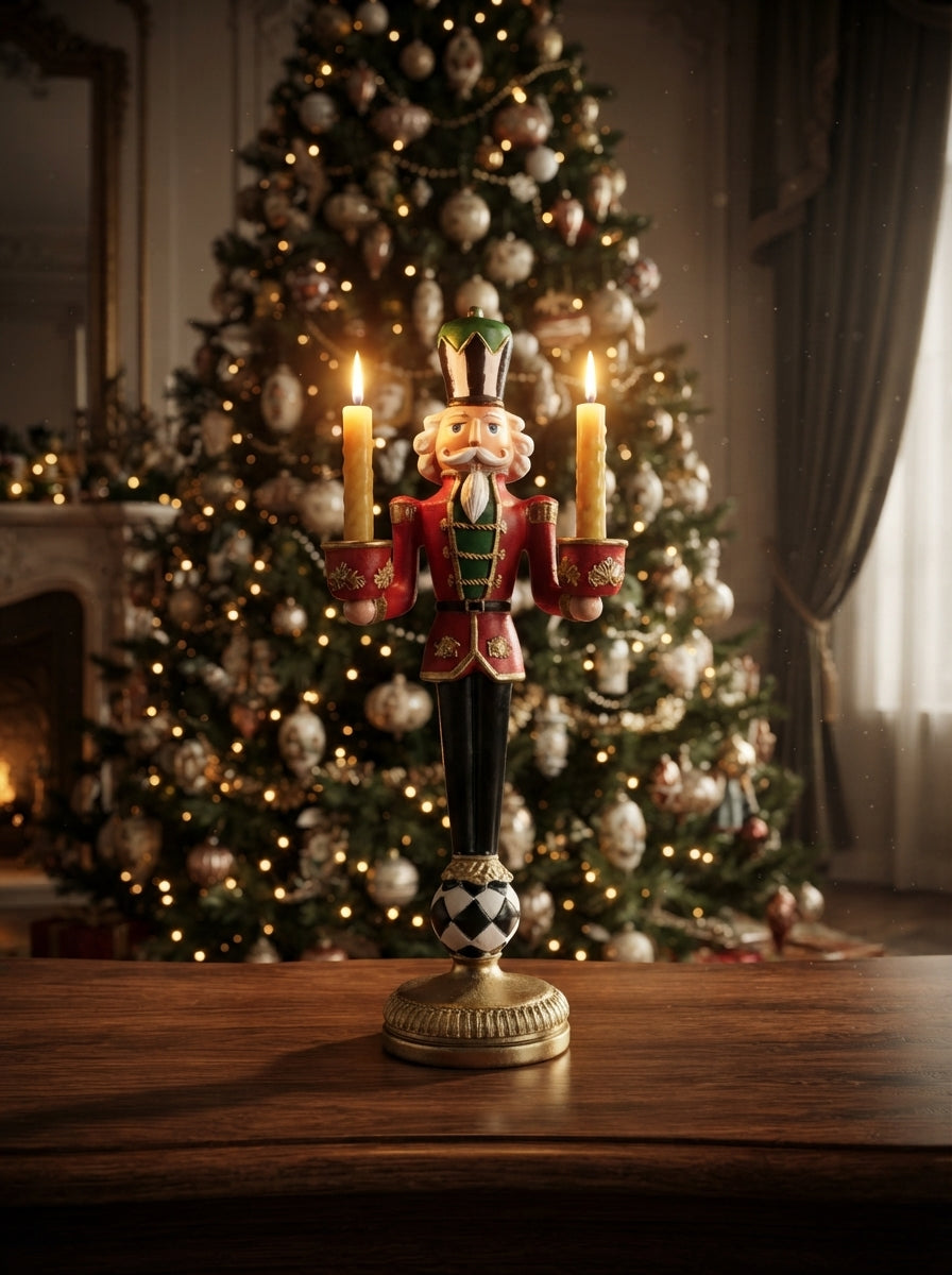 Christmas Nutcracker Fındıkkıran Figürlü Dekoratif Mumluk