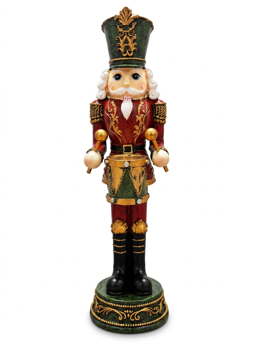 Royal Nutcracker Drummer Kırmızı Üniformalı Dekoratif Fındıkkıran – 34 CM