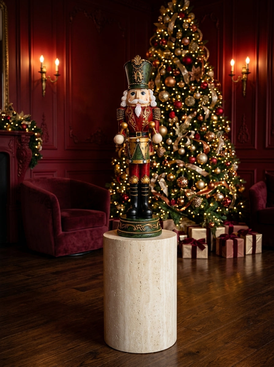Royal Nutcracker Drummer Kırmızı Üniformalı Dekoratif Fındıkkıran – 34 CM